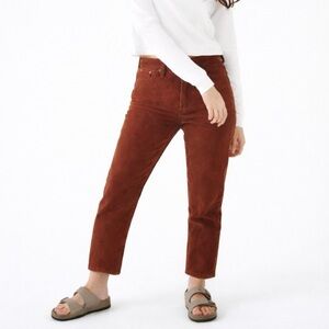 Levi’s Button Fly Wedgie Corduroy Jeans Poetcore Straight Leg Rust Brown Size 24